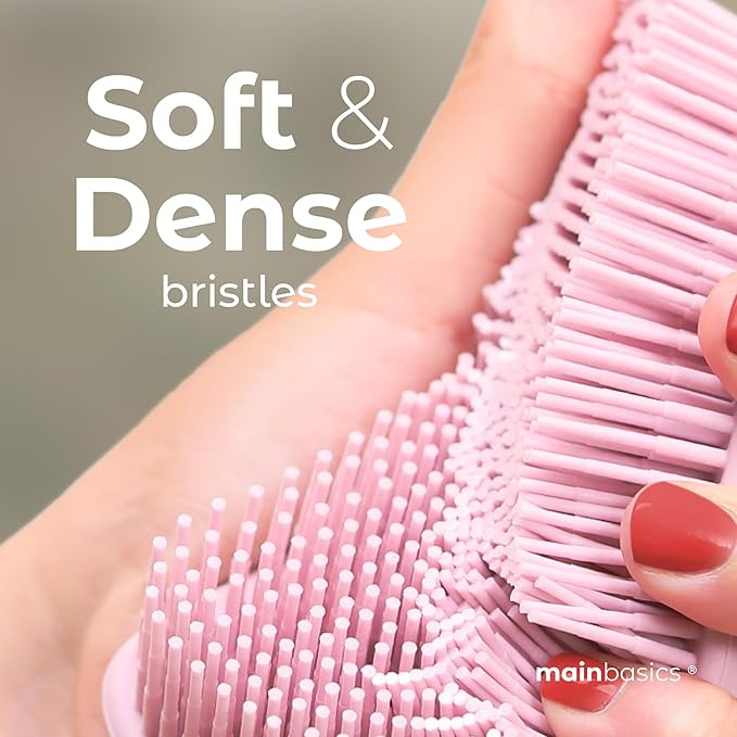 MainBasics Silicone Body Scrubber Dual-Sided Shower Loofah and Massaging Nodes - Image 3
