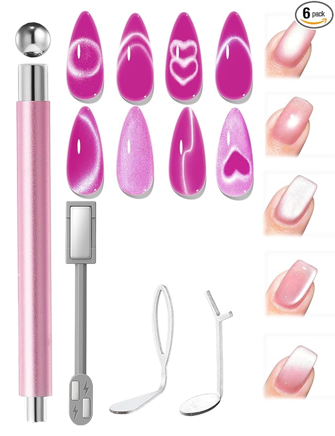 modelones Cat Eye Gel Polish Nail Magnet, 3-in-1 Cat Eye Magnet Pen & by MODELONES