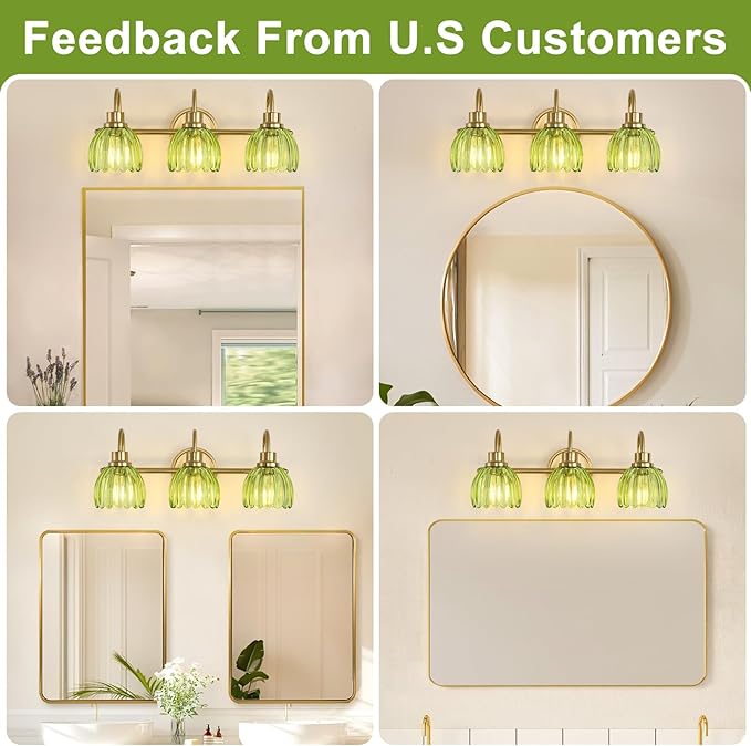 Bathroom Light Fixtures, Brushed Gold Vanity Lights - Image 4