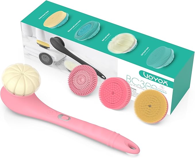 VOYOR Electric Body Brush Back Scrubber Silicone Body Scrubber Two-Way Rotating by VOYOR