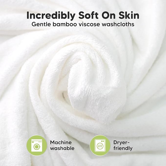 6-Pack Baby Washcloths – Soft Absorbent Viscose from Bamboo Washcloths - Image 2