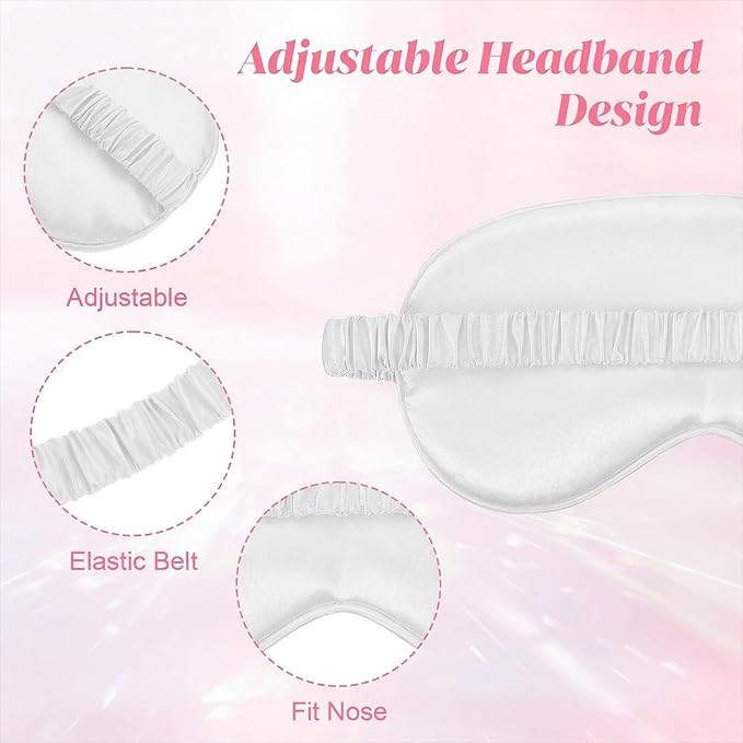 Silk Sleep Eye Mask 4 Pack Mulberry Silk Sleep Mask Eye Cover Blindfold - Image 3