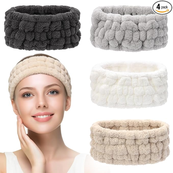 4 Pieces Spa Headband for Women Skincare Headband Makeup Headbands for Washing by Unknown