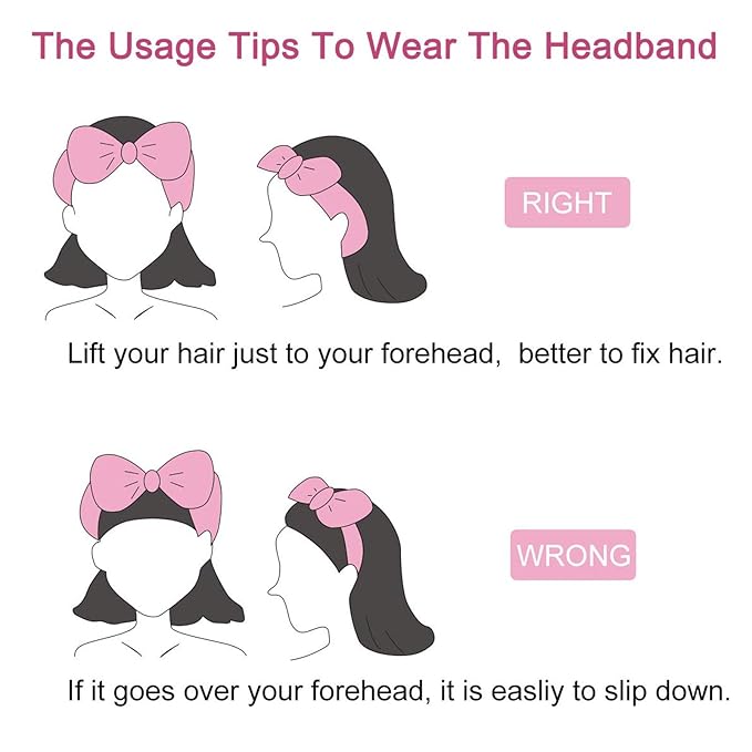 Casoty 6 Pieces Bow Hair Band Spa Headband - Image 3