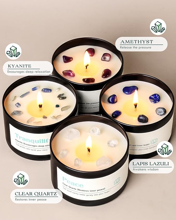 AOOVOO Crystal Calm Candles Set - Image 2