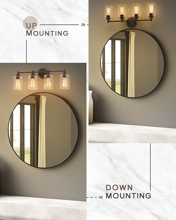 FEMILA Bathroom Vanity Light Fixture, 4-Light Farmhouse Wall Vanity Lights - Image 4