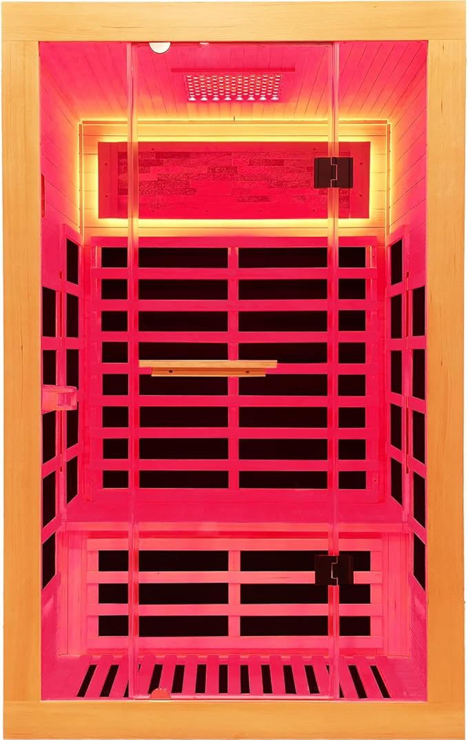 OUTEXER Infrared Sauna 2000W Wooden Saunas Home Spa Room Canadian Hemlock Wood by OUTEXER