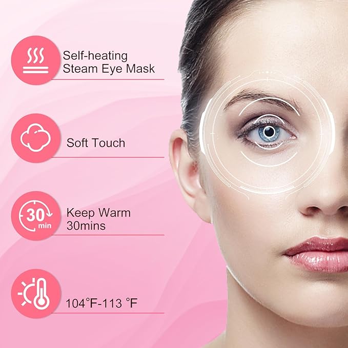 XPCARE 24 Pack Steam Eye Masks for Dry Eyes, SPA Warm Sleep Eye Mask, - Image 6