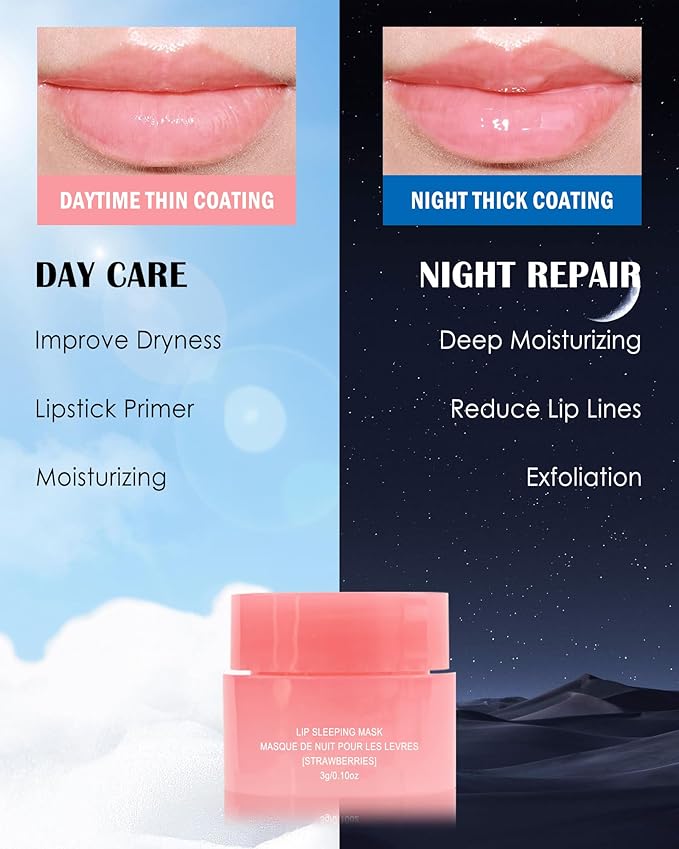 Lip Sleeping Mask Set-5 Pcs Moisturize & Nourish Lip Balm, Repair - Image 4