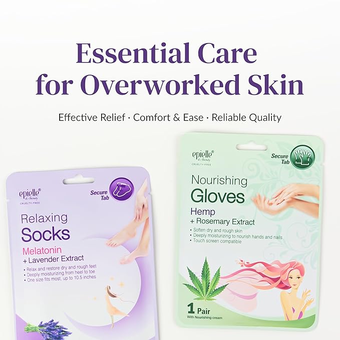 Epielle Relaxing & Nourishing Hand & Foot Masks, Soften Dry, Overworked Skin - Image 8