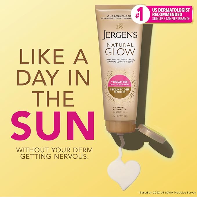 Jergens Natural Glow Self Tanner Body Lotion, Sunless Tanning, Medium to Deep - Image 3