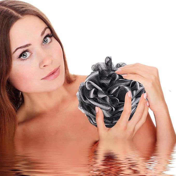 BTYMS 4 Pieces Large Loofah Sponge Shower Puff Bath Scrunchie 75g/pc Shower - Image 5