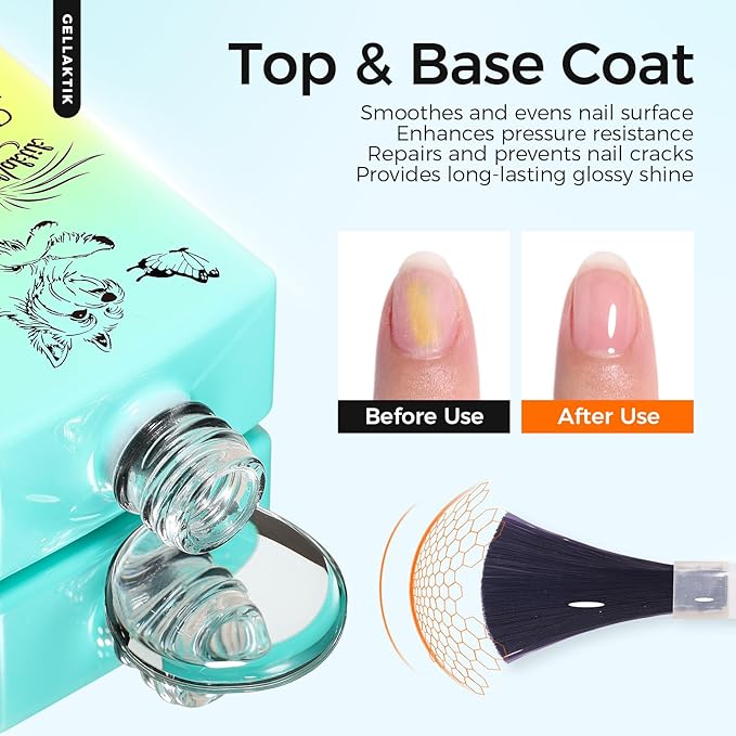 3 Pcs 18ml Gel Base Coat, Builder Gel & No Wipe Top Coat Set - Image 3