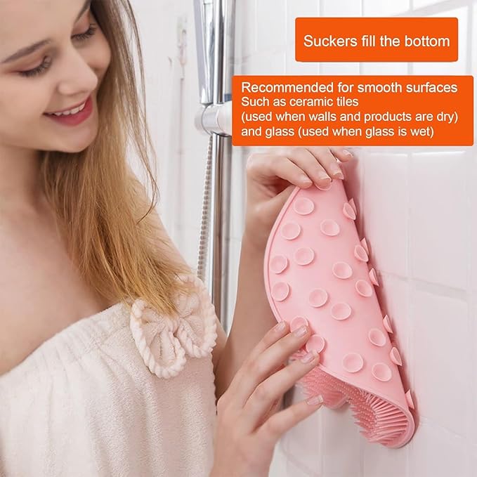 Shower Back & Foot Scrubber, Wall Mounted Back Scrubber Silicone Bath Massage - Image 3