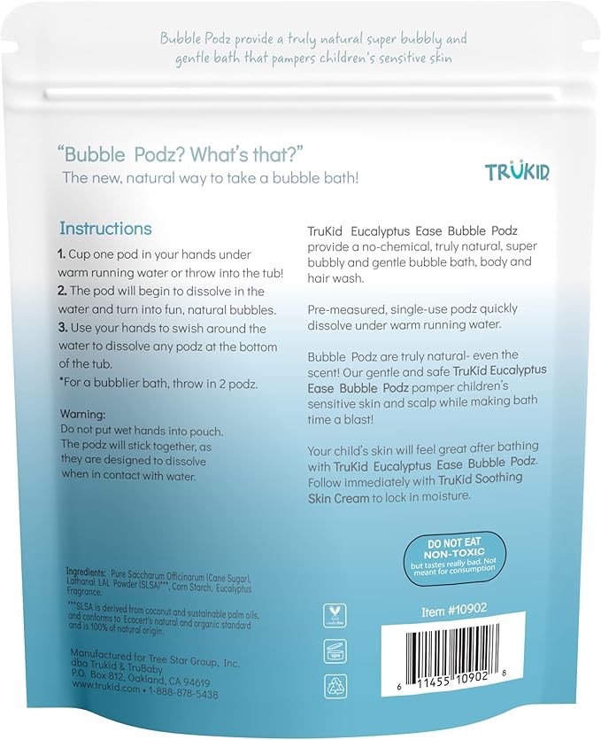 TruKid Bubble Podz Bubble Bath for Kids, & Babies, Tear Free Gentle & - Image 9