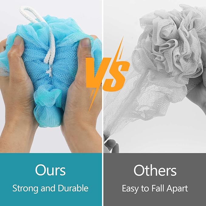 BTYMS XXL Loofah Bath Sponge 100g/pc, Extra Large Shower Puffs Exfoliating Mesh - Image 3