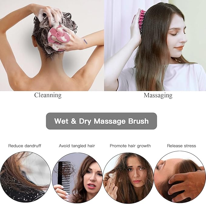 INNERNEED Scalp Massager Shampoo Brush, Wet & Dry Manual Scalp Care Head - Image 4