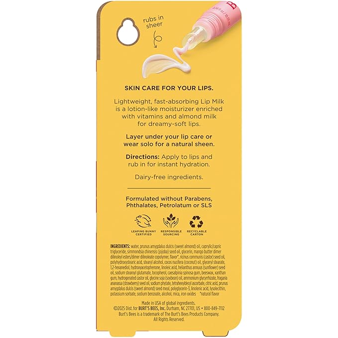 Burt’s Bees Lip Milk, Daily Lip Moisturizer, Sweet Strawberry, Vitamin Enriched - Image 15