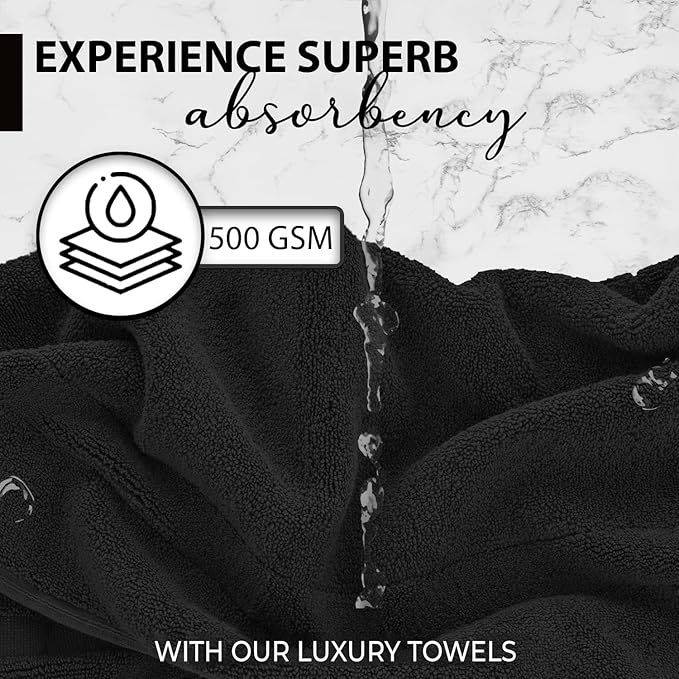 KAHAF COLLECTION 100% Cotton Bath Towels, 24x48 Pack of 6 Towels, Quick Dry - Image 2