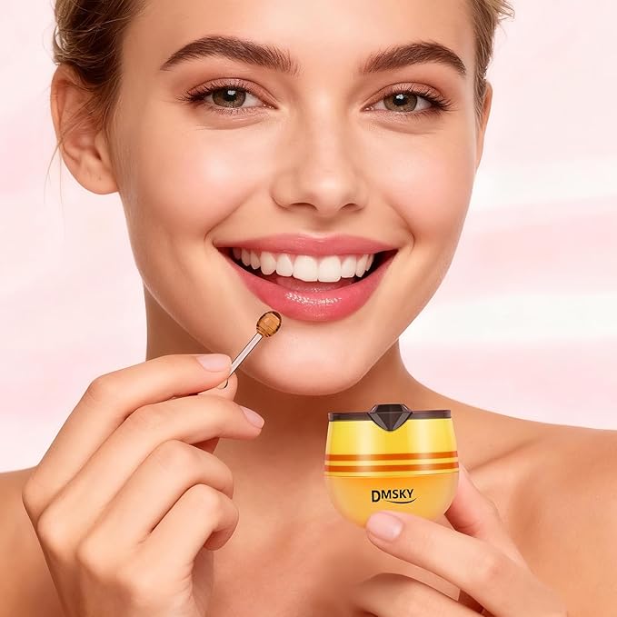 DMSKY 12 PCS Bee Lip Balm Lip Mask Honey Pot, Propolis Sleeping Lip Mask - Image 7