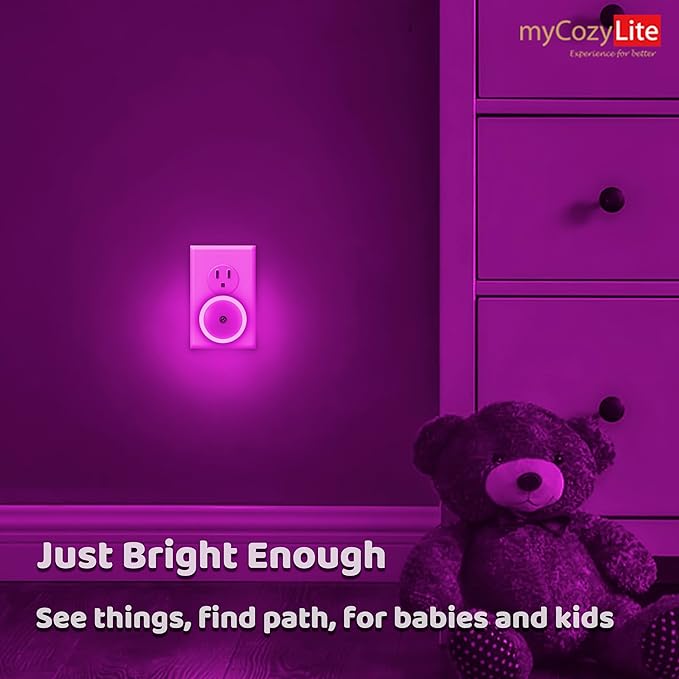 myCozyLite Pink Light Night Light Plug in, Home Decor, Dusk to Dawn Sensor - Image 4