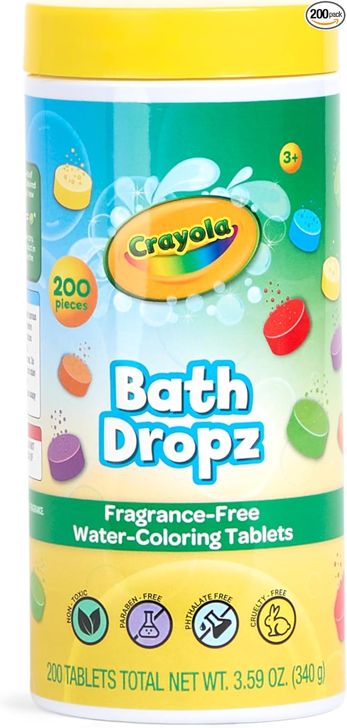Crayola Bath Dropz Color Changing Tablets, 200 Piece Fizzies Bath Bombs in by Crayola