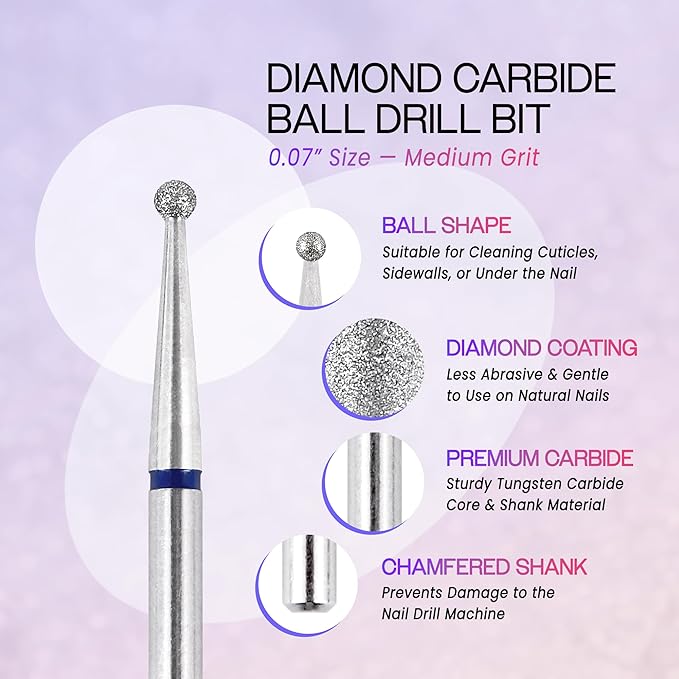 PANA 3/32" Diamond Carbide Ball Bit- Style 01, Medium Grit - Image 3
