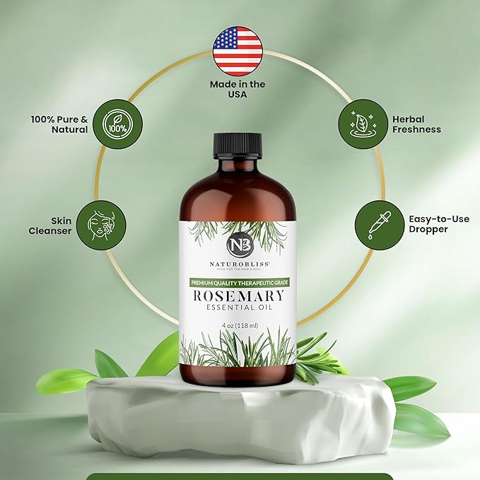 NaturoBliss 100% Pure Rosemary Essential Oil Therapeutic Grade Premium Quality - Image 4