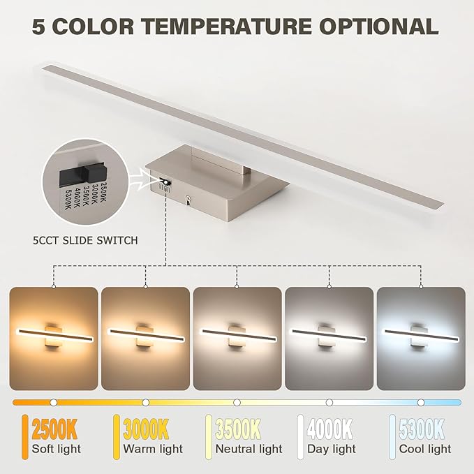 JUSHENG Brushed Nickel Vanity Lights - Image 2