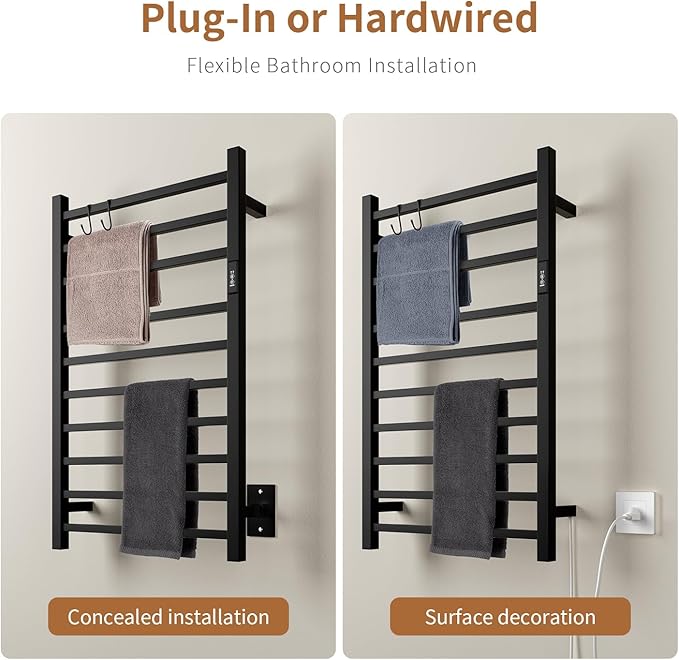 Wall Mounted Towel Warmer Square 10 Bars - Image 2