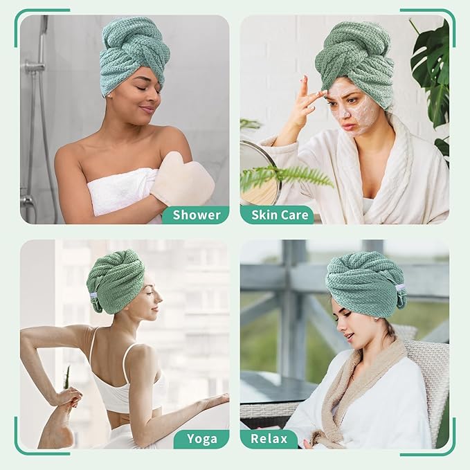 my novel things 2 Pack Extra Large Microfiber Hair Towel Wrap, 37.4" x 26.4" - Image 7