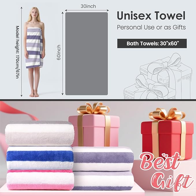 JML Microfiber Bath Towels, Bath Towel 2 Pack 30" x 60", Super Absorbent and - Image 2