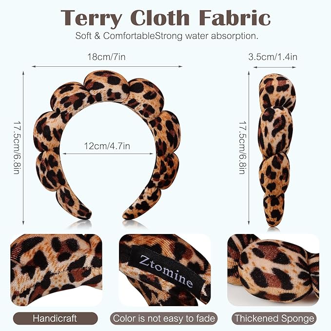 Ztomine Spa Headbands for Washing Face or Facial, Terry Cloth Headband Wash - Image 3