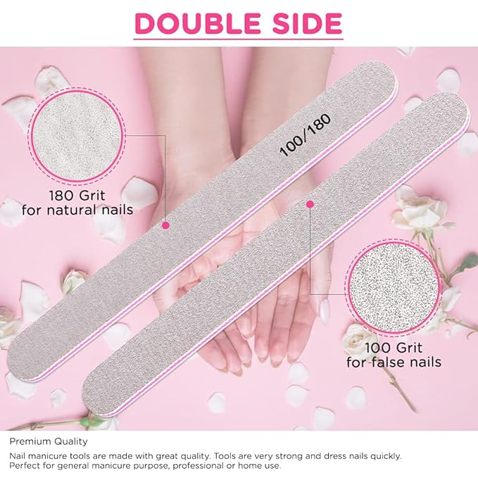 Nail Files and Buffer, TsMADDTs Professional Manicure Tools Kit Rectangular Art - Image 4