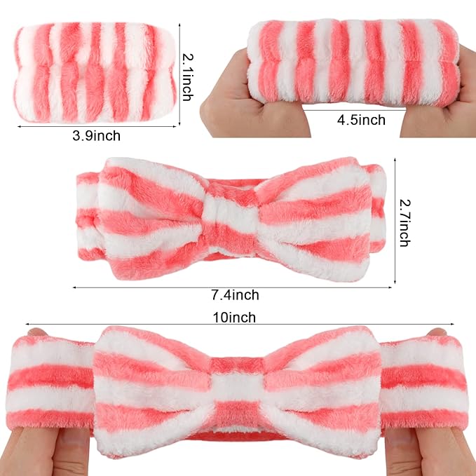 WHAVEL 6PCS Spa Headband and Wristbands Set, Face Wash Headband Wrist Bands - Image 2