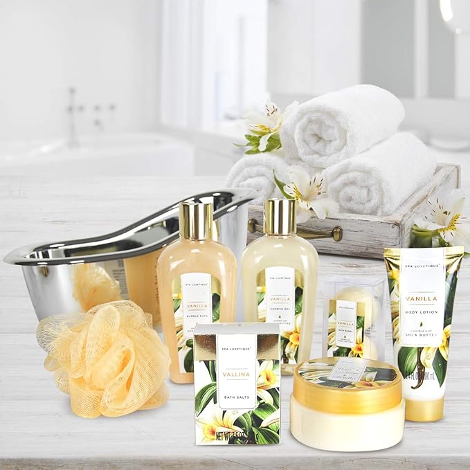 Gift Baskets for Women, Spa Luxetique 8 Pcs Vanilla Mothers Day Gifts for Mom - Image 8