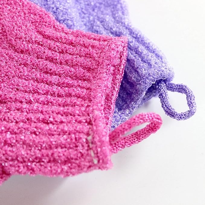 Exfoliating Shower Bath Gloves【4 Pair】 Double Side Durable Nylon Shower Gloves - Image 2