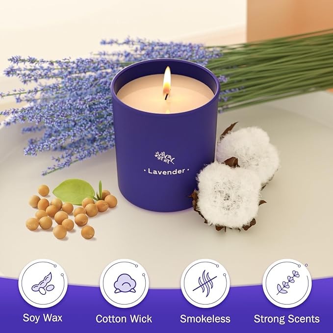 Lavender Candles for Home Scented, 8 oz Scented Candles Present, Made - Image 3