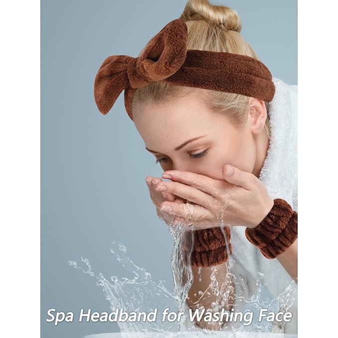 VELSCRUN Spa Headbands for Wash Face, Makeup Headband, Facial Skincare Headbands - Image 2