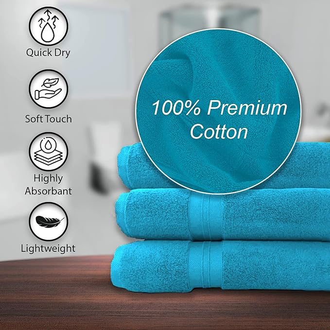 KAHAF COLLECTION 100% Cotton Bath Towels, 24x48 Pack of 6 Towels, Quick Dry - Image 5
