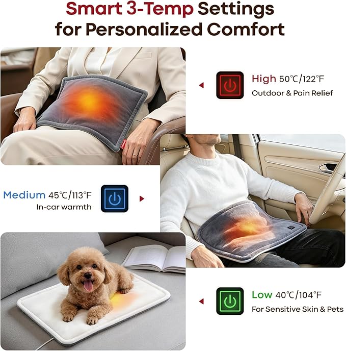 USB Heating Pad for Travel Warmth Outdoors, 5V Small Heated Pad FSA Eligible - Image 3