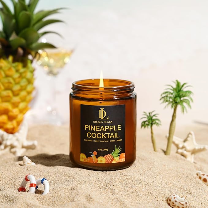 Pineapple Cocktail Candles, 7oz Pineapple Cocktail Scented Candle, Natural Soy - Image 5