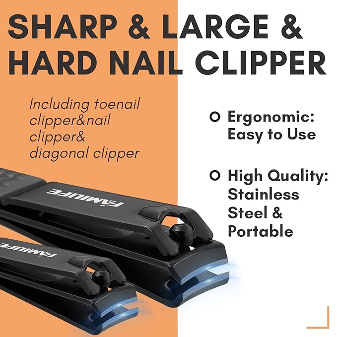 FAMILIFE Gifts for Men, Manicure Set Clippers Manicure Kit Nail Clipper Sets - Image 6