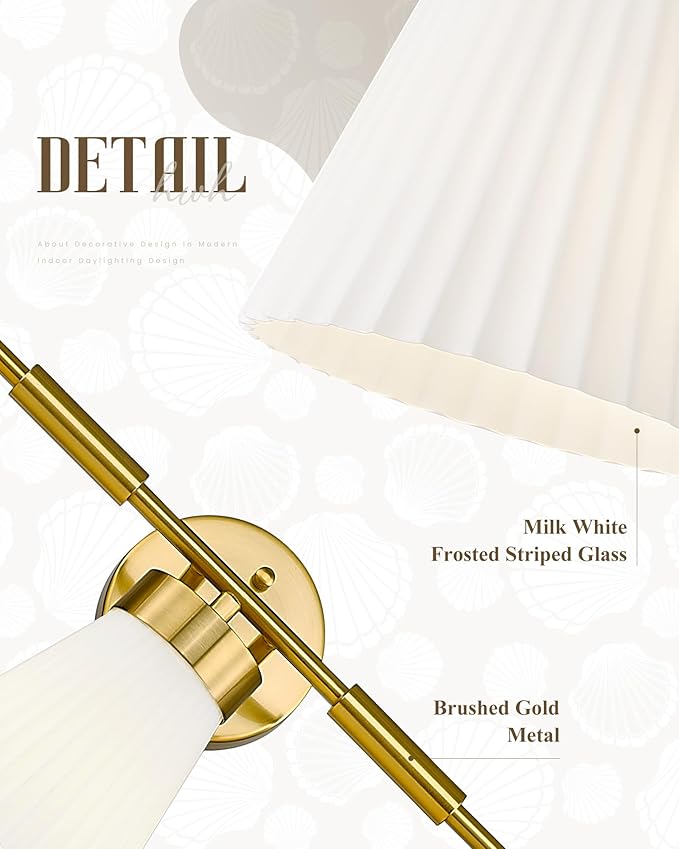 Bathroom Light Fixture, HWH 5-Light Bathroom Vanity Light Brushed Gold Vanity - Image 3