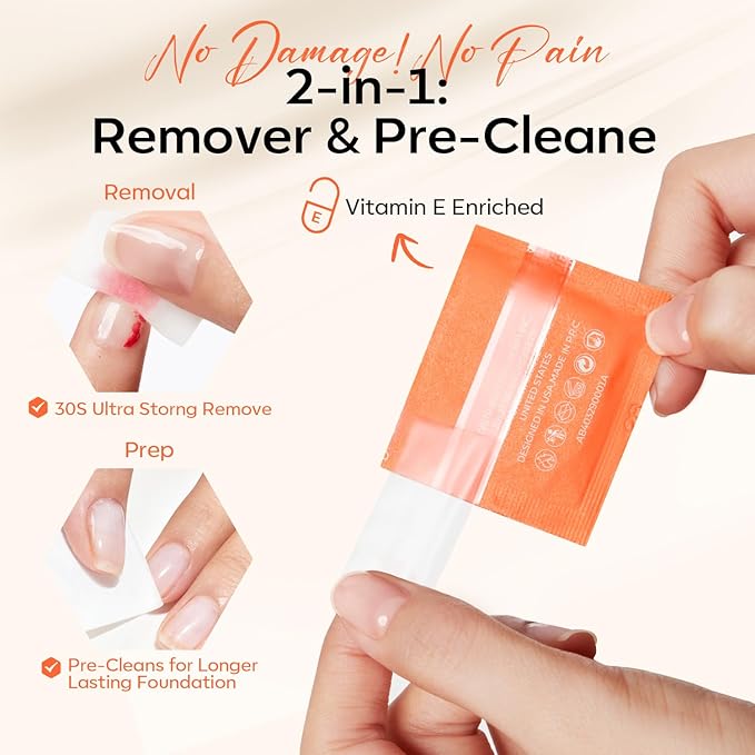 Modelones Nail Strengthener Kits Milky White Nail Polish Remover Pads Cuticle - Image 4