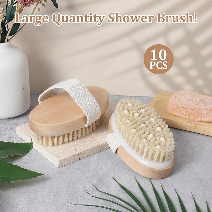 10 Pcs Dry Brushes for Body Dry Brushing Body Brush Exfoliating Brush - Image 4