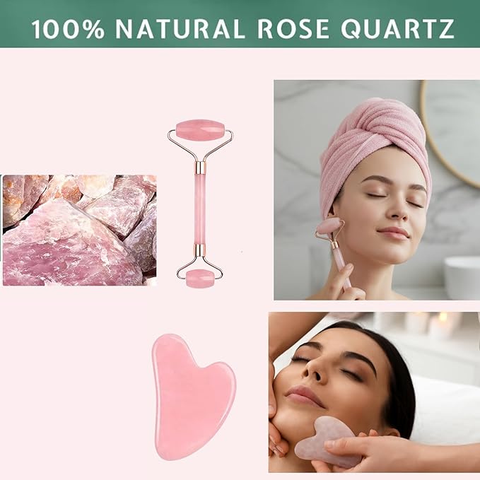 Facial Steamer, Complete Home Spa Set – Jade Roller, Gua Sha, Microfiber Hair - Image 5