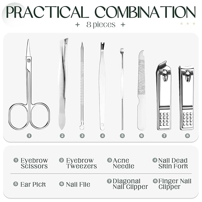 Hanaive 6 Set Manicure Set 48 Pcs Nail Clippers Pedicure Kit Gift - Image 3