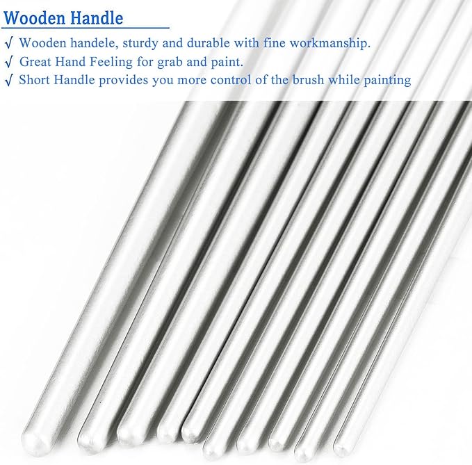 BOSOBO Paint Brushes Set, 6 Pack 60 Pcs Round Pointed Tip Paintbrushes Nylon - Image 5