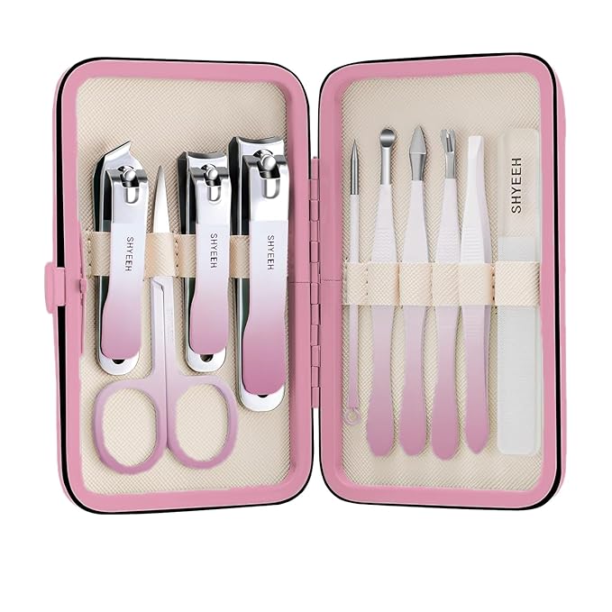 Manicure Set, Portable Mini Manicure and Pedicure Kit, Travel Grooming Nail Kit by SHYEEH